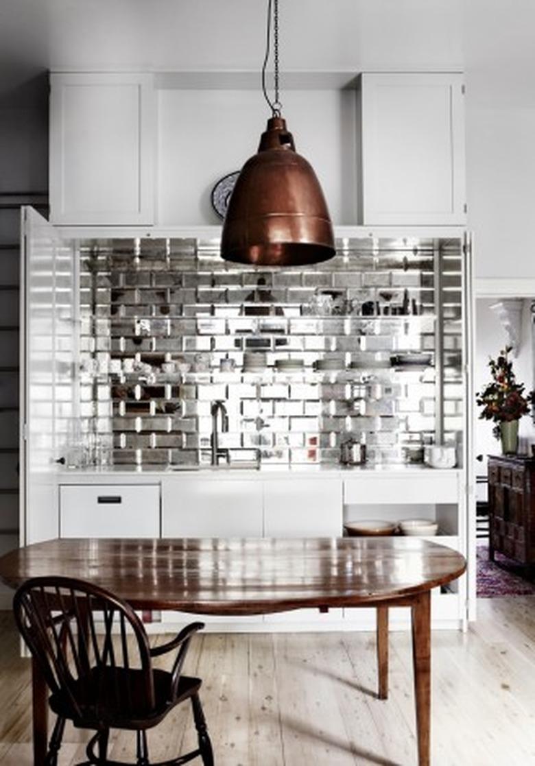 mirror subway tile