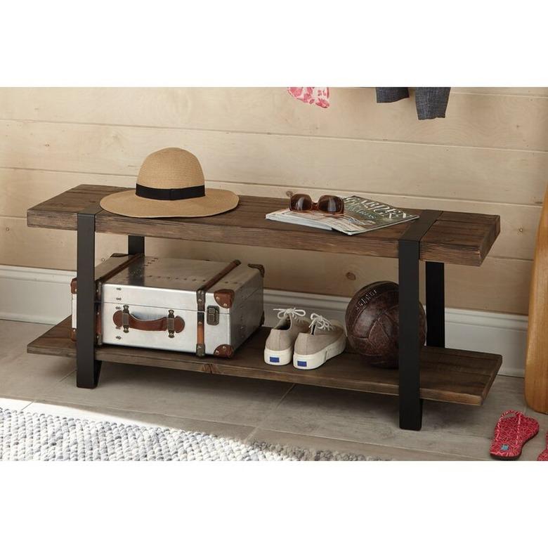 Epley Wood Shelves Storage Bench