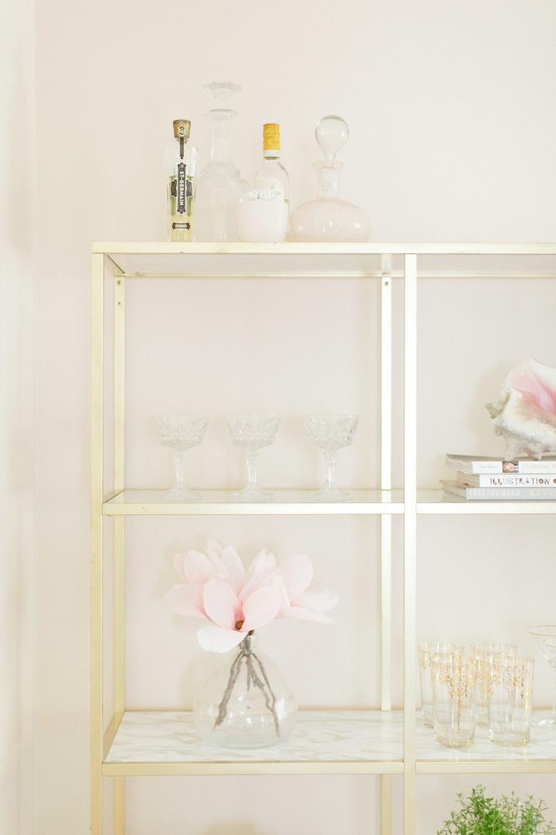 Gold and marble shelving