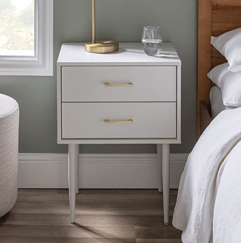 White Modern 2-Drawer Nightstand