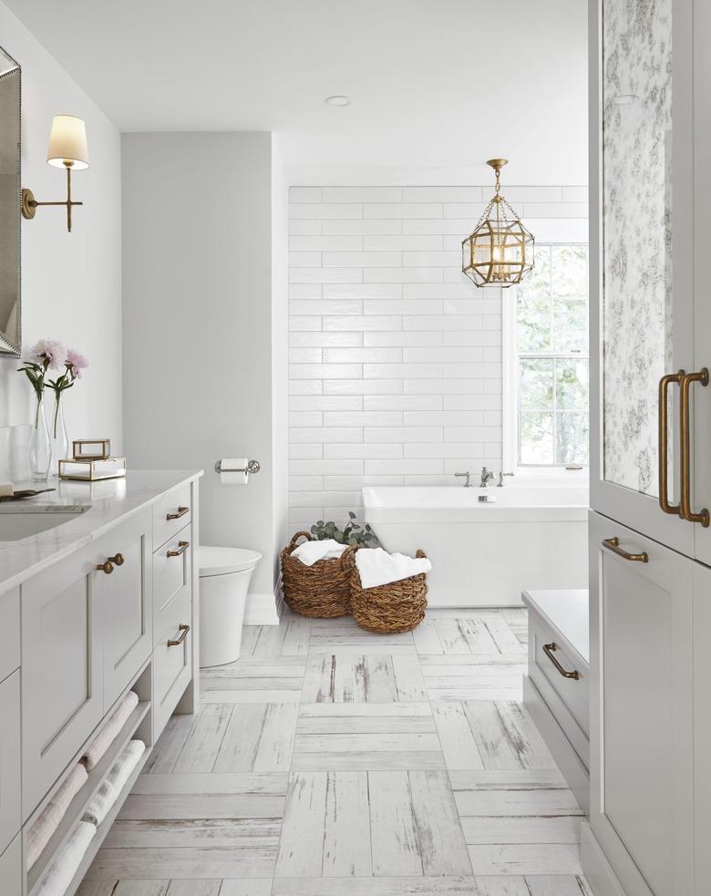 light gray bathroom