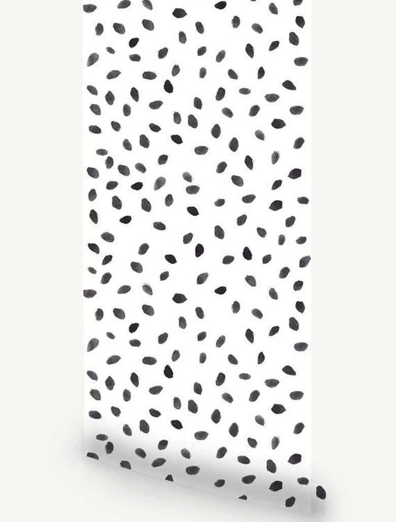 Black Watercolor Spot Wallpaper