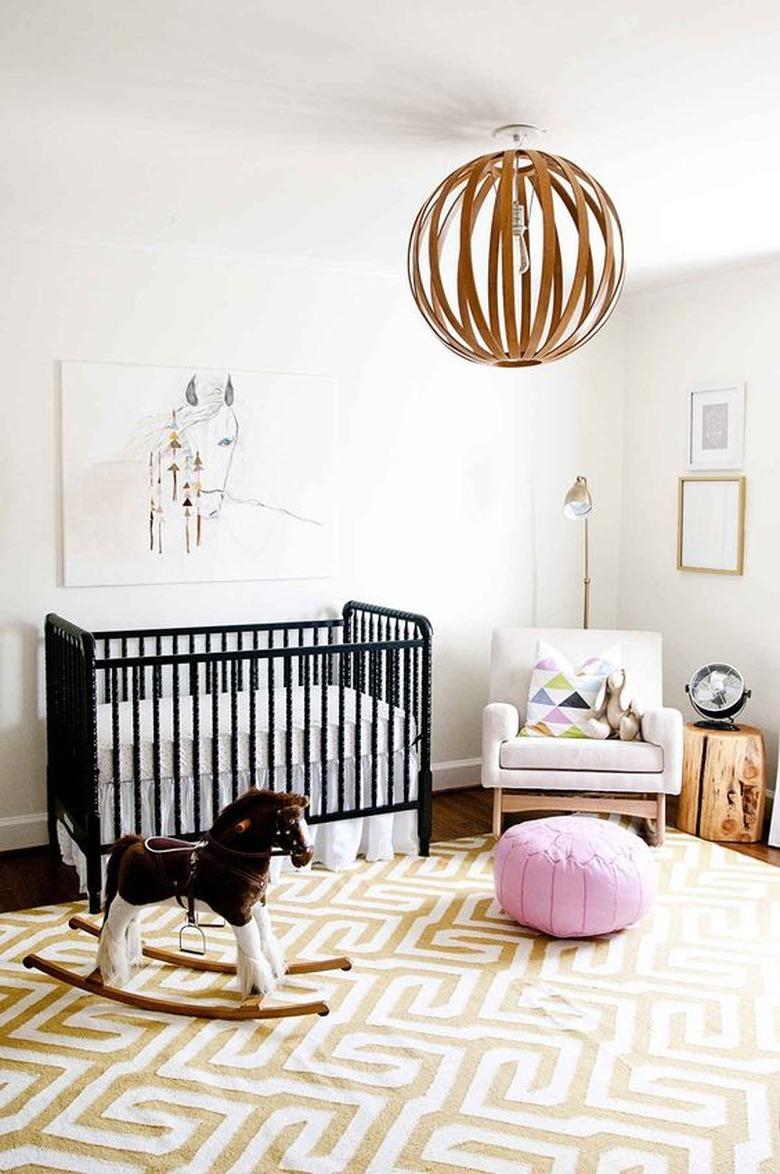 nursery with black crib