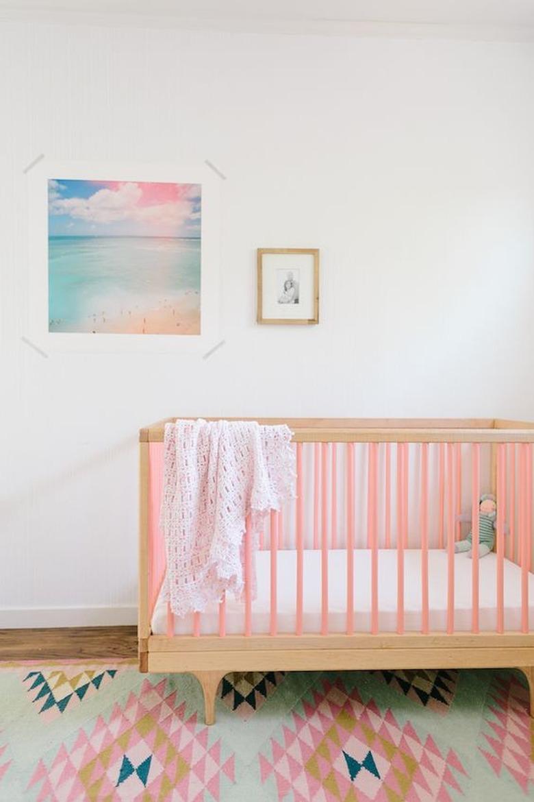 pink crib