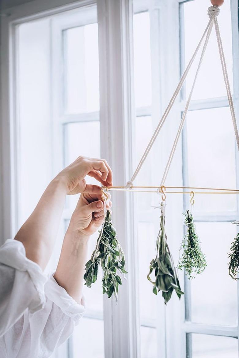 DIY herb drying rack