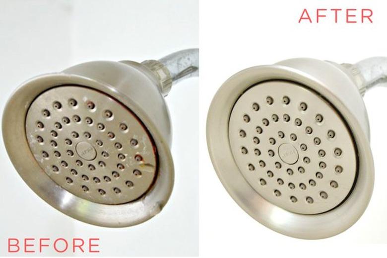 Shower-head before cleaning and after