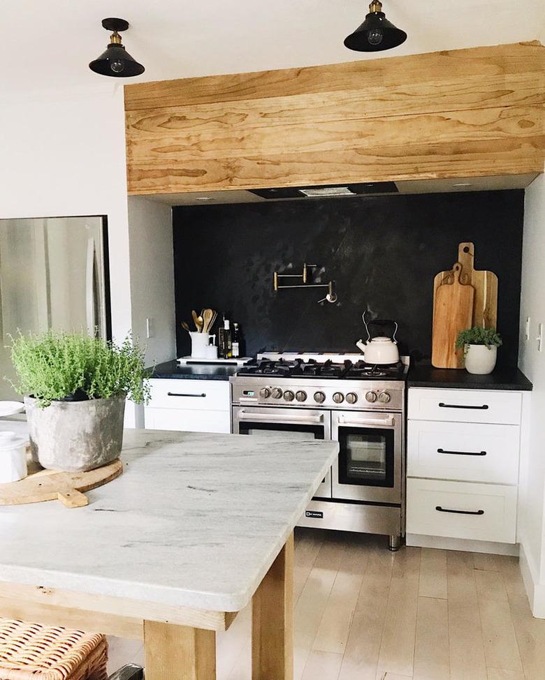 black kitchen backsplash idea