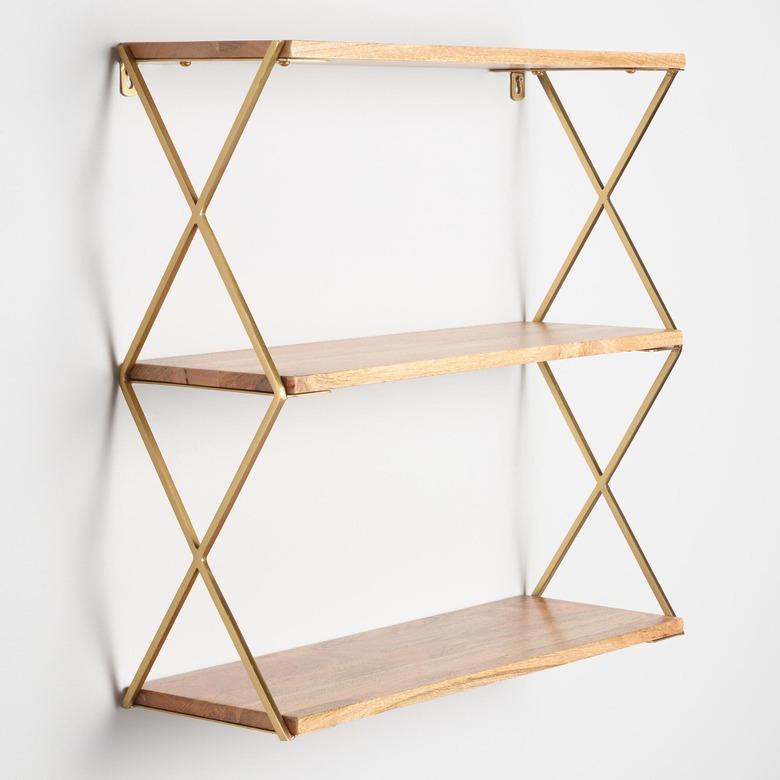 World Market Gold Tier Wall Shelf