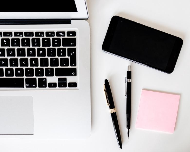 laptop and mobile phone on desk