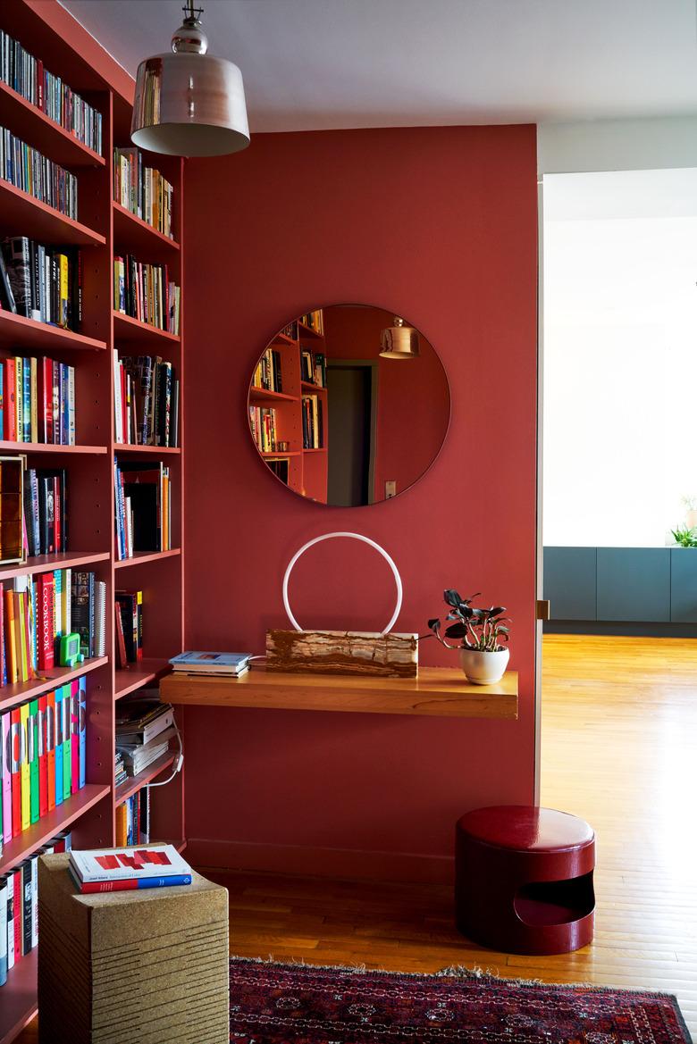 red living room