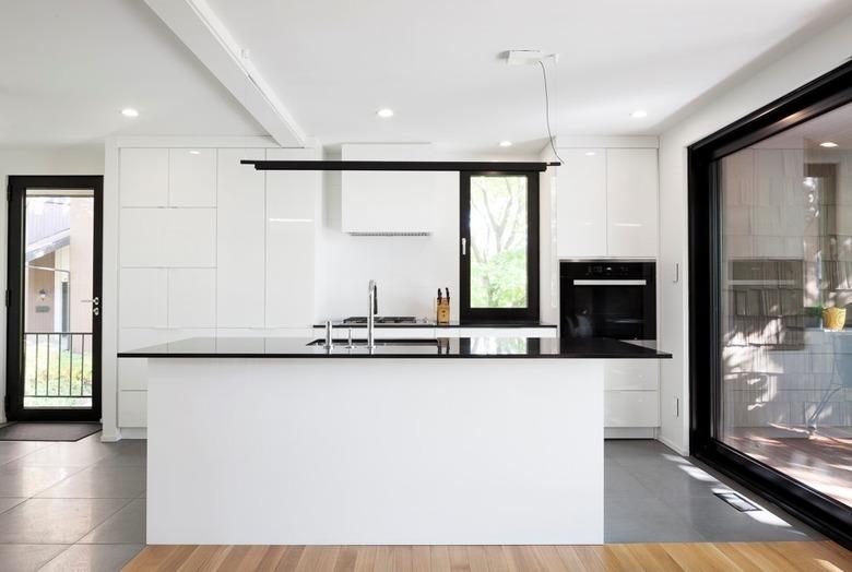 black and white kitchen