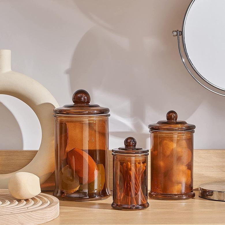 orange glass jars