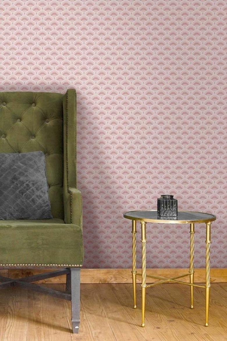 pink vintage style art deco wallpaper