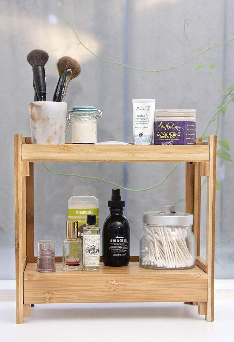 Amazon Tiny Tree Bamboo Organizer for bathroom countertop storage