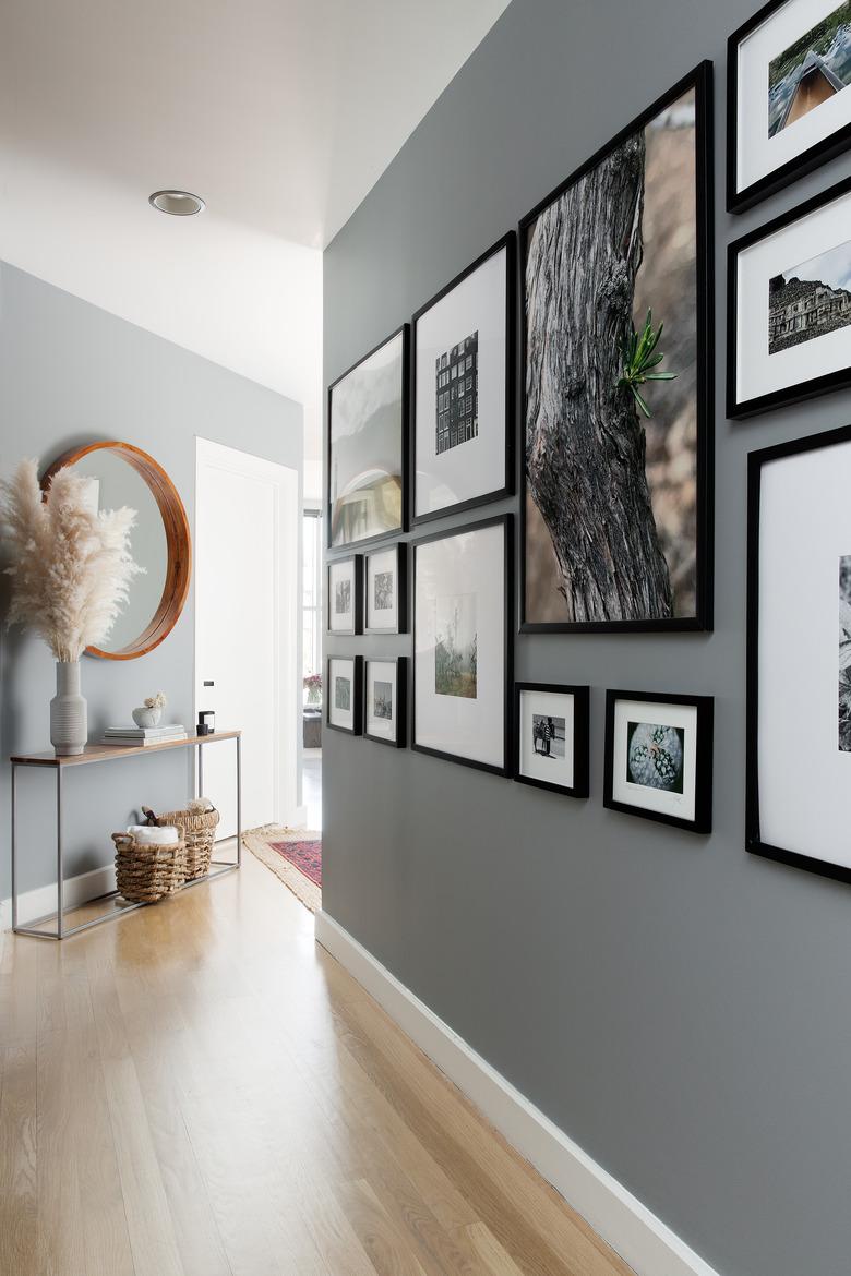 gallery wall in hallway