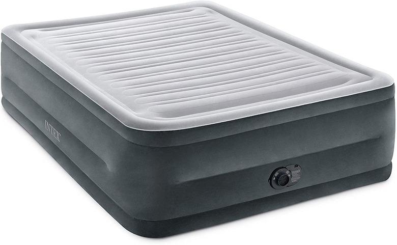 dark gray intex dura beam air mattress with light gray flocking