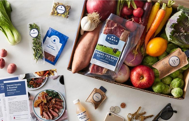 A Blue Apron meal box