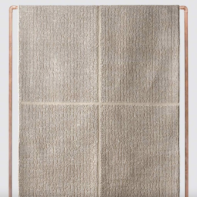 tan woven wool rug