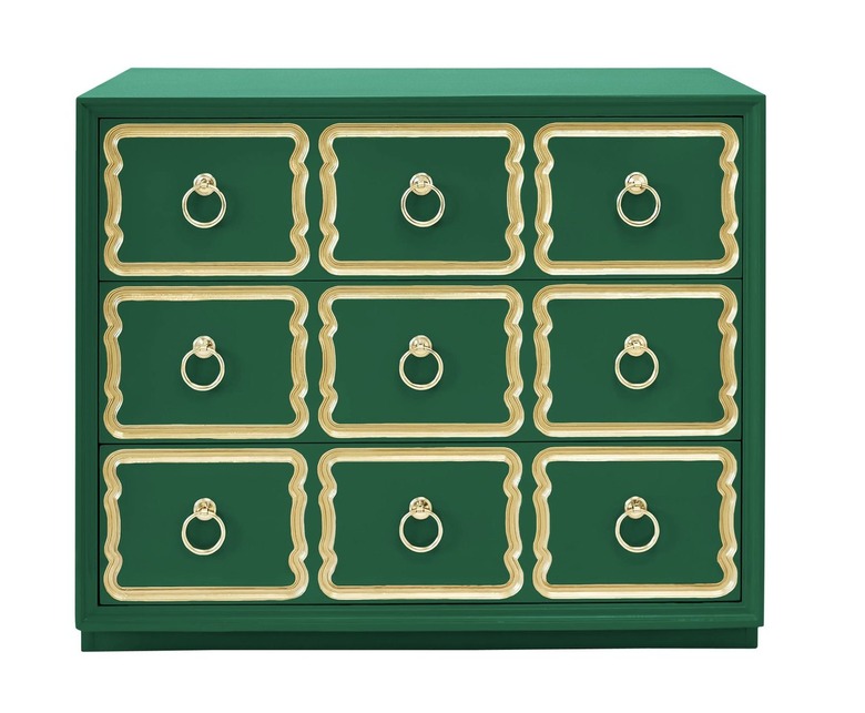 Authentic Dorothy Draper Espana Chest in Emerald Green, $6,500