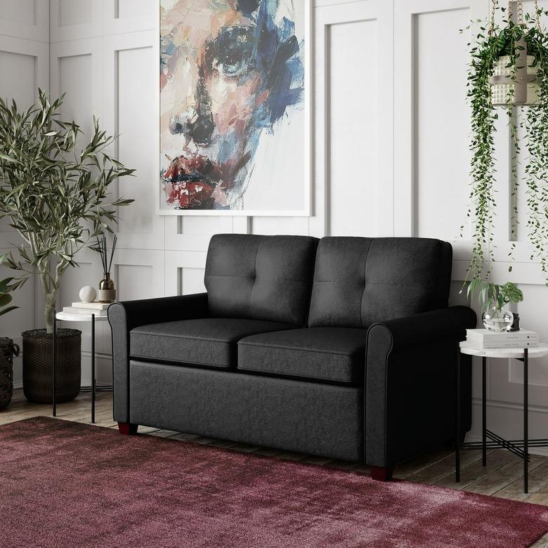 dark gray sleeper loveseat