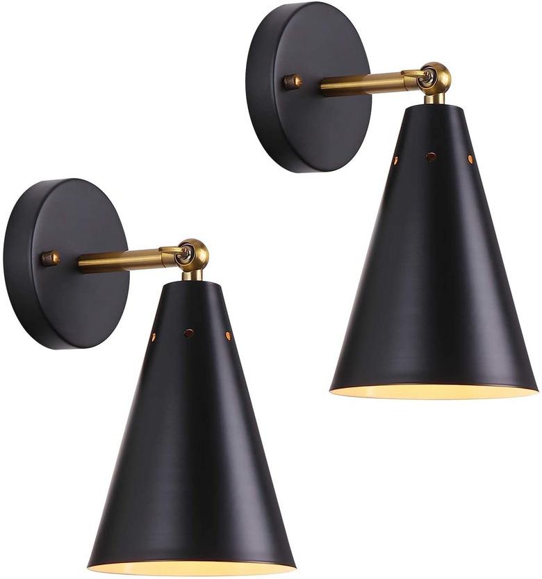 matte black metal bedroom wall sconces