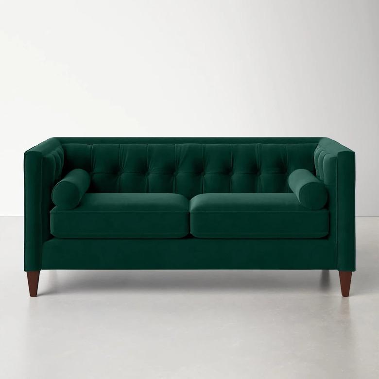 AllModern Mick Upholstered Tuxedo Loveseat