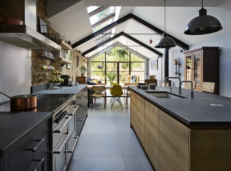 Black Floor with Large Tiles