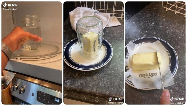 Soften cold butter with a hot jar