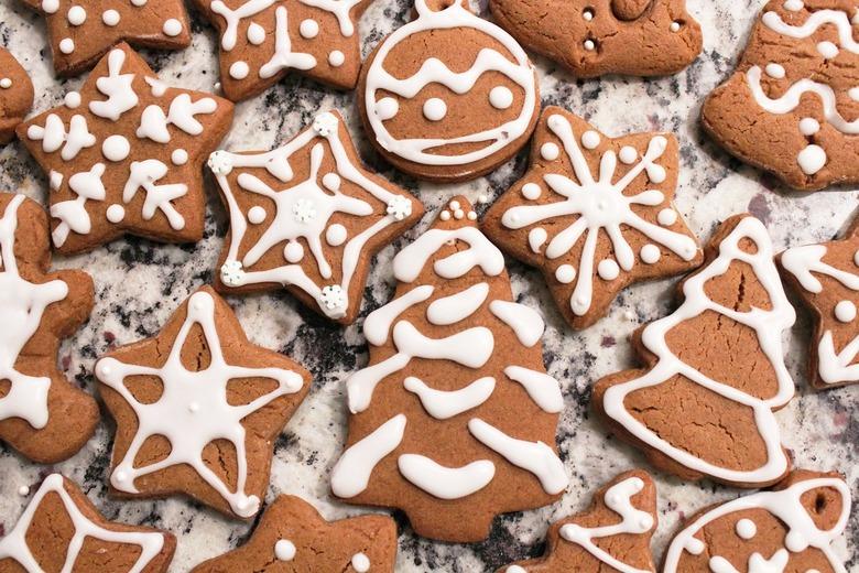 Holiday cookies on a granite countertop