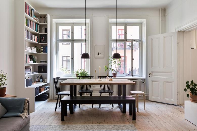 built-in dining room shelves in space designed by Fantastic Frank