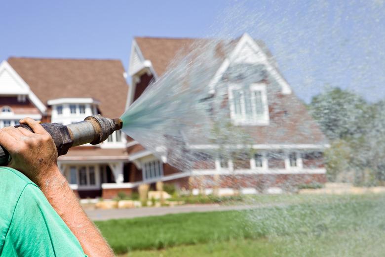 Hydroseed Watering a new Lawn