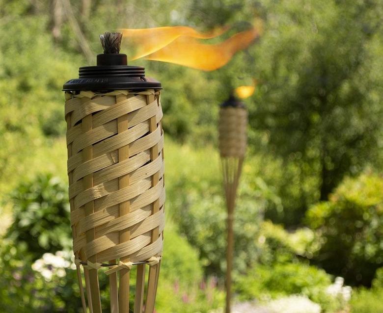 Tiki Torches in Garden