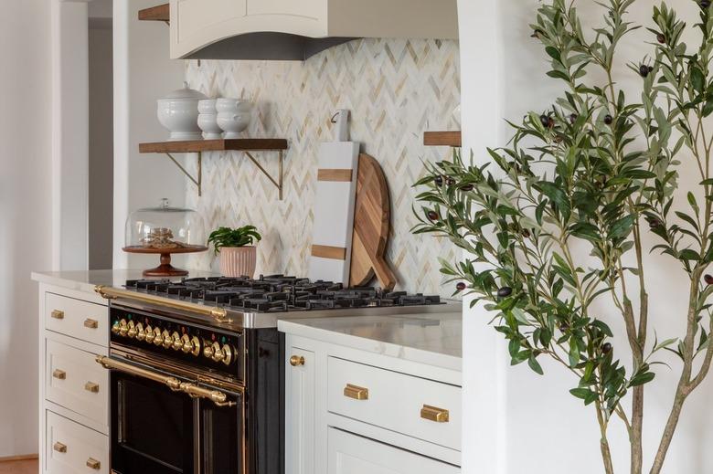 Chevron kitchen backsplash by Curated Nest Interiors