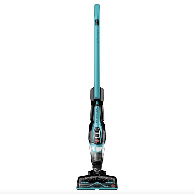 Bissell ReadyClean cordless vacuum in the color blue against a white backdrop