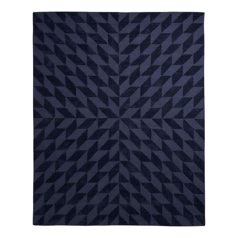 deep navy pattern rug