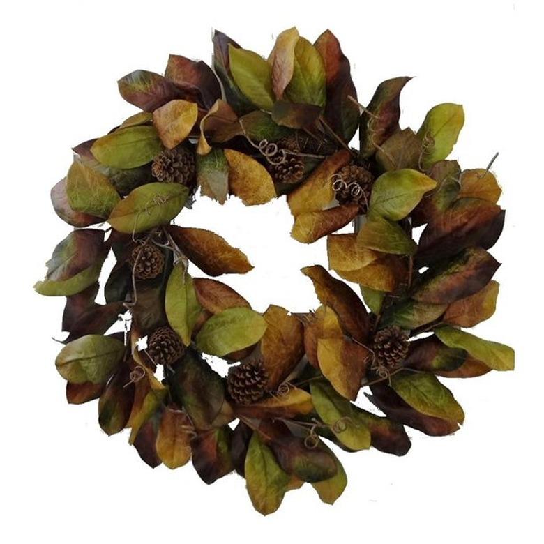 Silk Flower Depot 20-In Magnolia Leaf Wreath