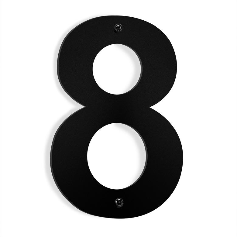 Barton House Letter Number Black Stainless Steel Satin