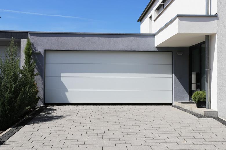 Modern white garage door (sectional door)