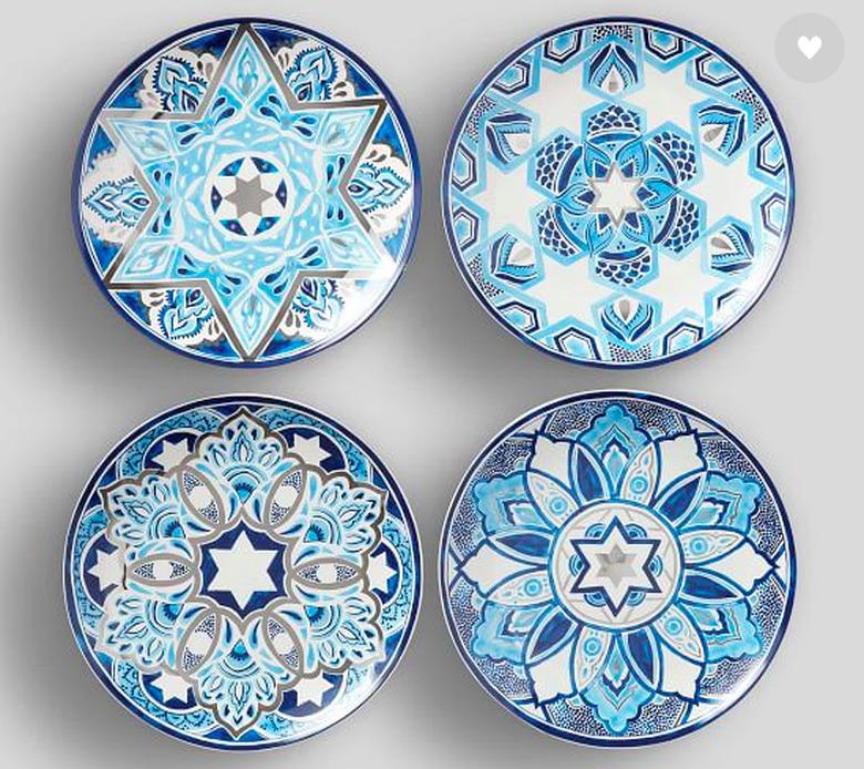 hanukkah mosaic plates