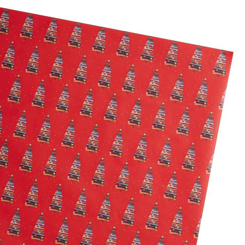 Jumbo Red Trees Holiday Wrapping Paper Roll