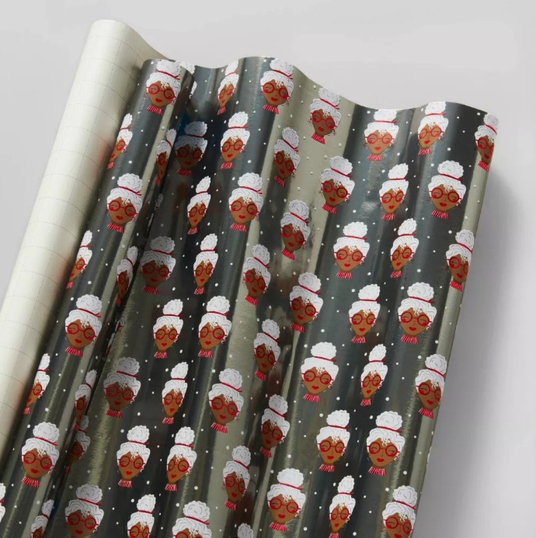 Mrs. Claus Gift Wrap Silver