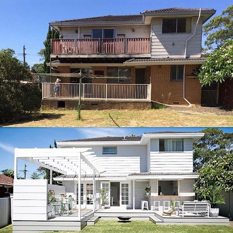 home exterior before/after