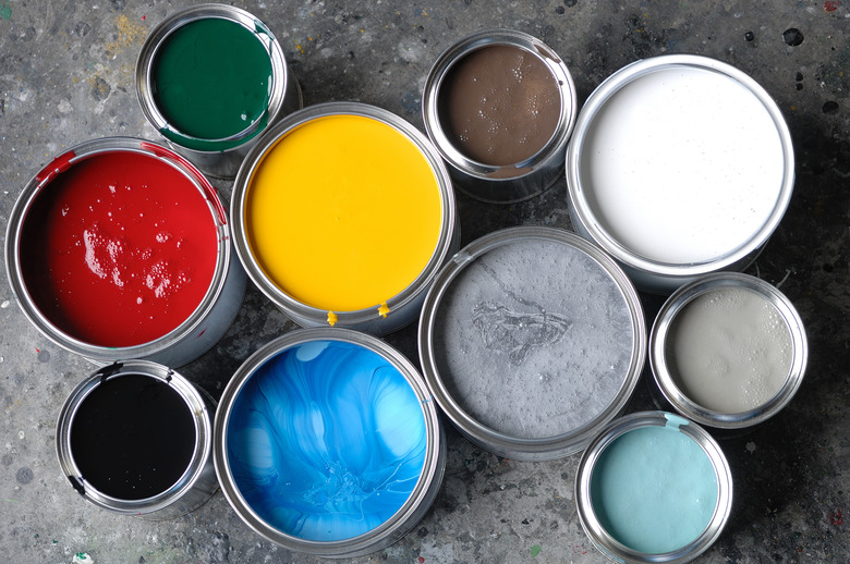 Open paint tins