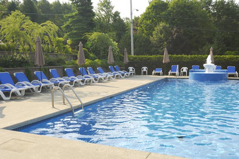 Attractive swimming pool with shining water.