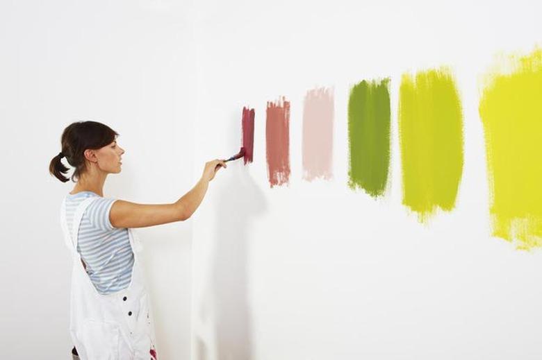 testing paint samples on wall