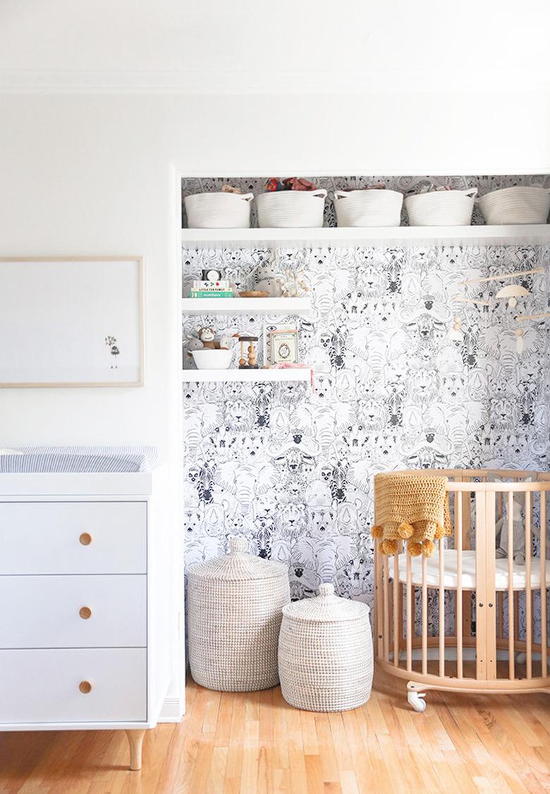 animal print wallpaper nursery