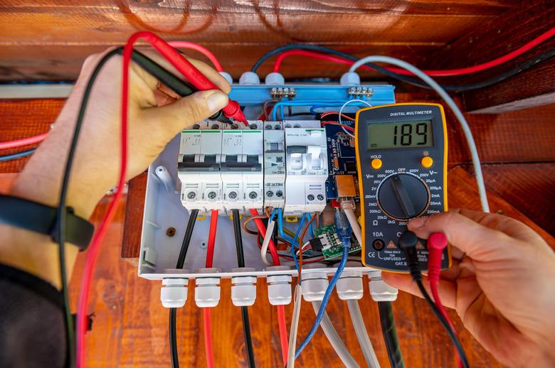 Electrician measurements with multimeter tester System ready