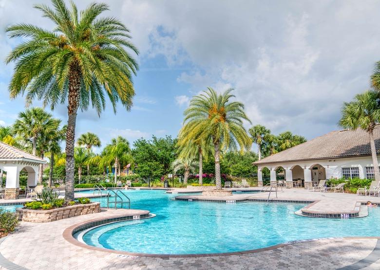 Tropical pool setting.