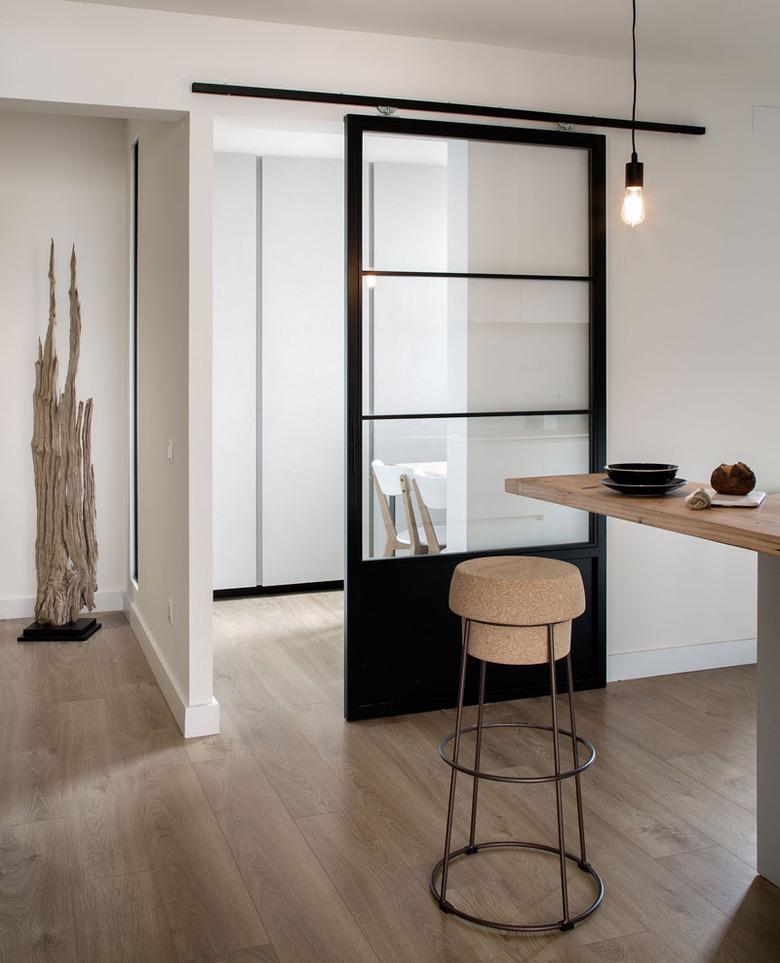 Black sliding door