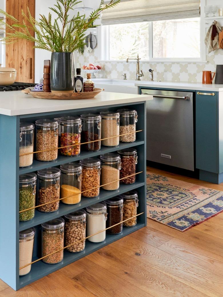 pantry shelves in island